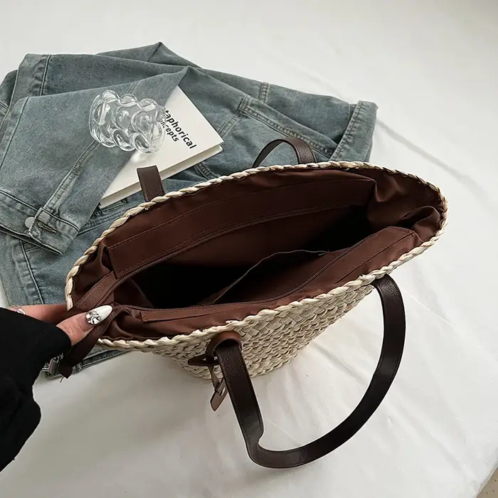 Sac à main tissé en rotin pour femmes