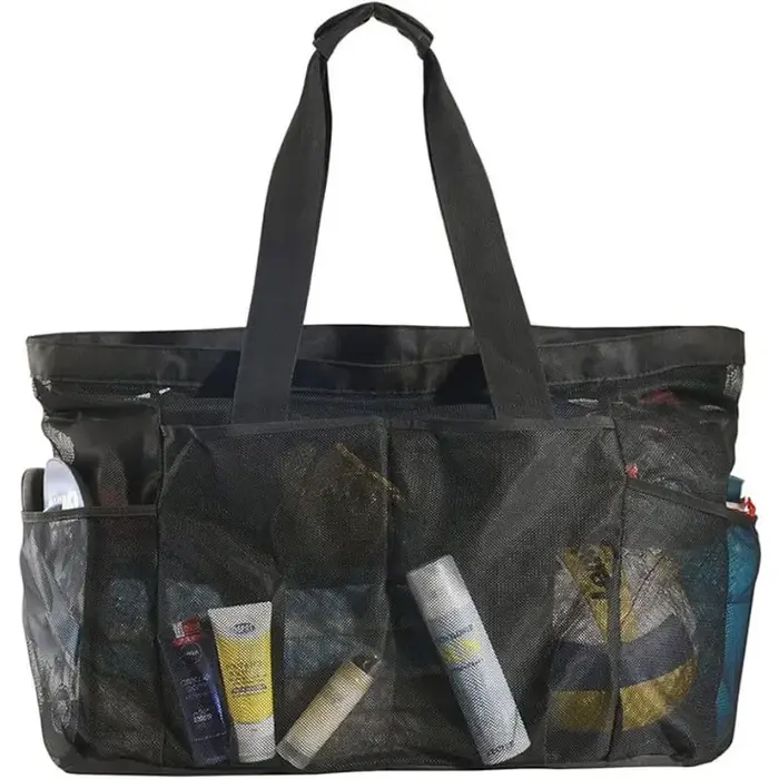 Sac fourre-tout de plage à capacité géante | Conception pliable légère et imperméable avec poches zippées