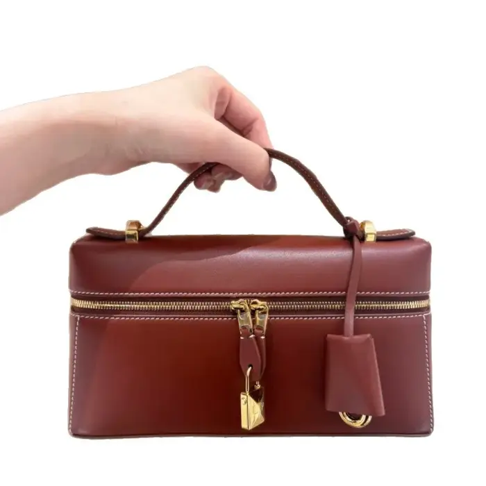 Sac à cosmétiques en cuir style vintage