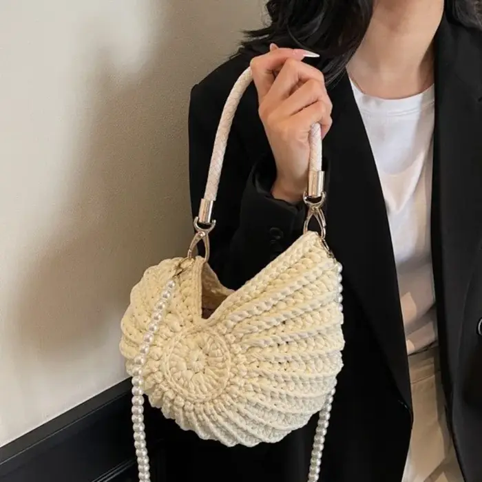 Sacs à bandoulière en Crochet en forme de conque créative pour femmes