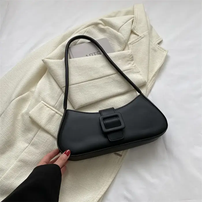 Sacs à main en cuir PU solide pour femmes, sacs sous les bras pour dames, sac initié, style simple,
