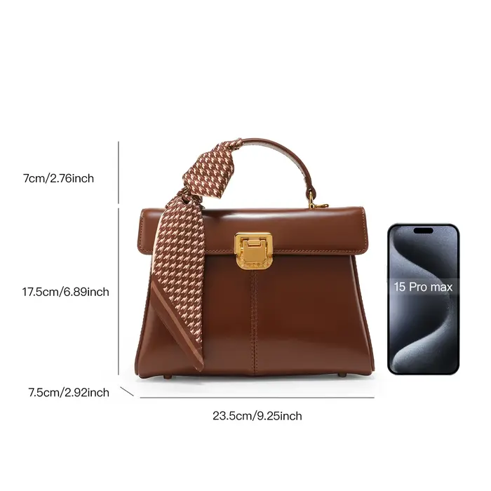 Sac à main en cuir véritable ITAMOOD avec foulard | Sac à bandoulière de luxe tendance de créateur