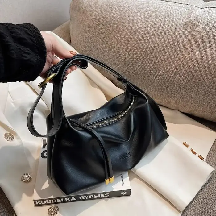 Sac à bandoulière en cuir PU souple pour femmes