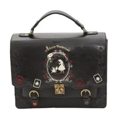 Alice au pays des merveilles sacs à bandoulière Axes Femme sac d'école Vintage cartes à jouer sac à
