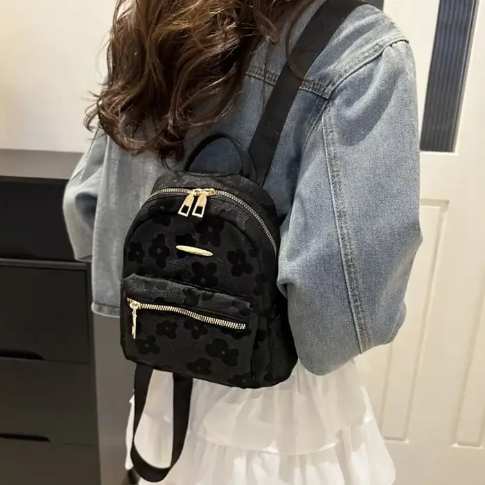 Sac à dos tendance en toile à fleurs