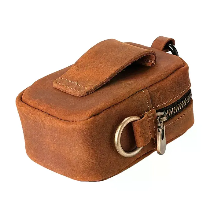 Sac en cuir avec fermeture éclair