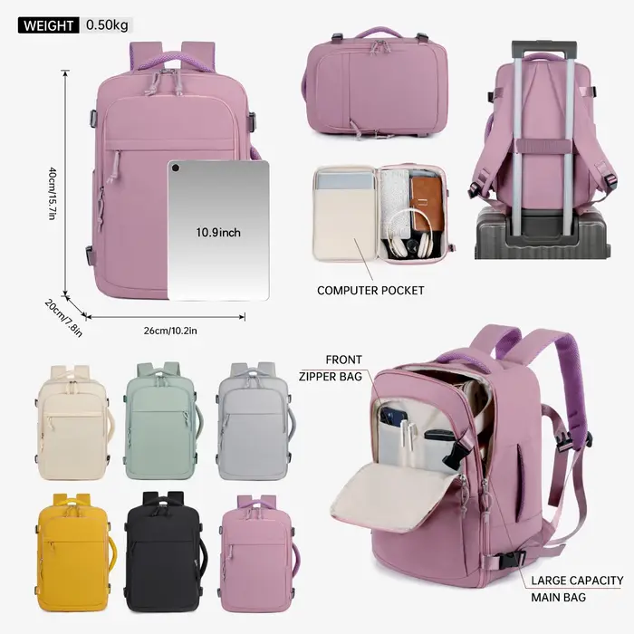Sac à dos femme travail déplacements voyage ordinateur multifonctionnel 16 pouces hydrofuge grande capacité sac d'école