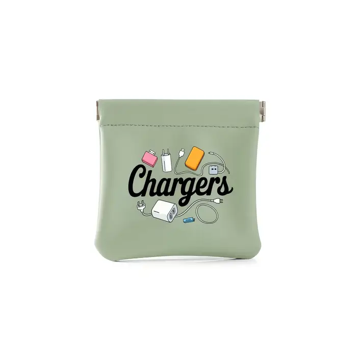 Pochette de rangement compacte en PU avec ouverture métallique