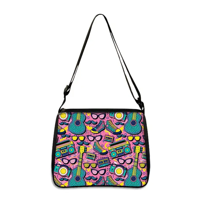 Sac à Main à Bandoulière avec Impression de Magnétophone
