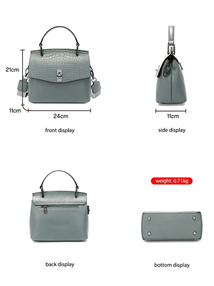 Sac à main Zency en cuir véritable pour femme