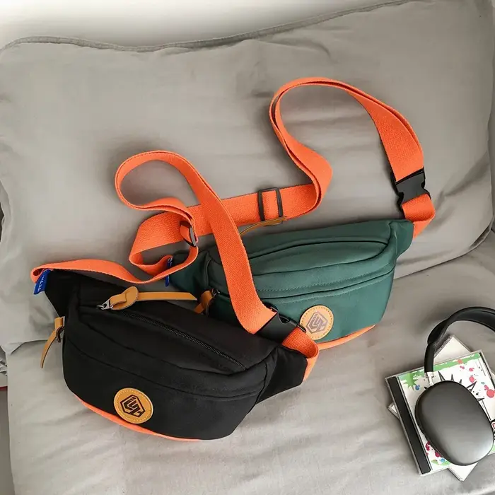 Sac de poitrine mode décontracté polyvalent sac à bandoulière multi fonctionnel grande capacité sac de taille de sport