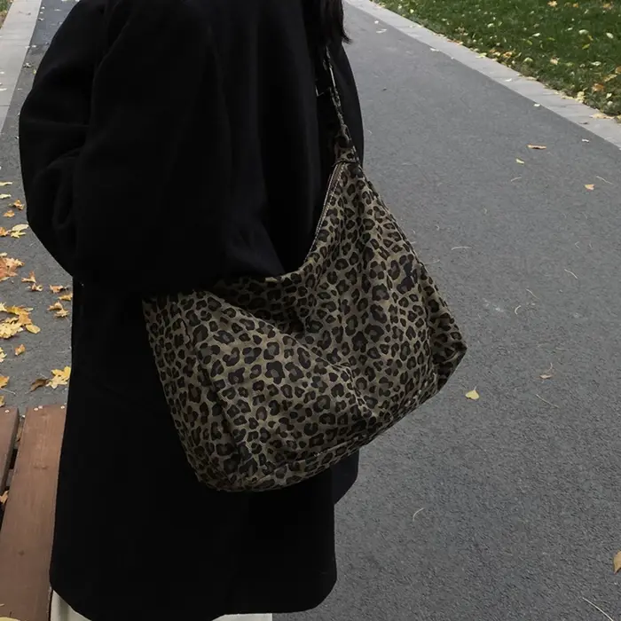 Sac fourre-tout imprimé léopard pour femmes