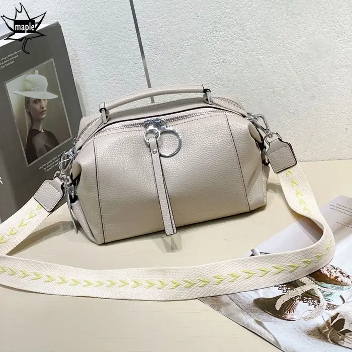 Sac à main en cuir de vache véritable pour femmes