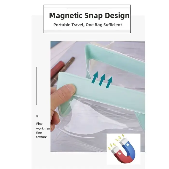 Sacs de toilette transparents à fermeture magnétique