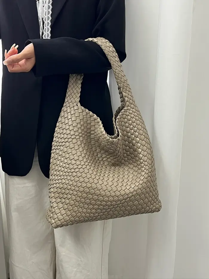 Sac tissé sacs à main et sacs à main sac en cuir PU tissé pour femmes sac fourre-tout tissé sac à ba