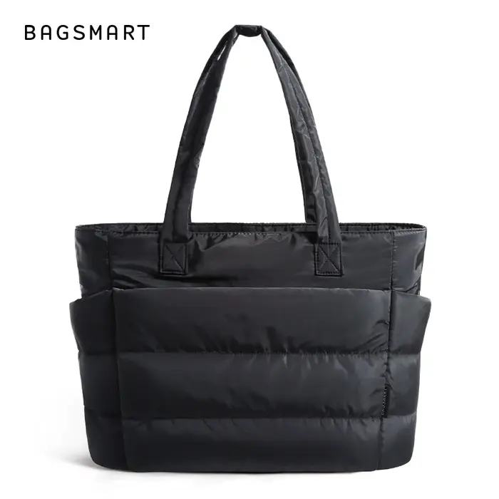 BAGSMART sac femme couleur unie sac fourre-tout trajet collège rembourré sac à bandoulière loisirs S