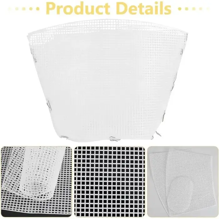 Accessoires pour sacs à main : Tissu maillé en plastique durable noir et blanc