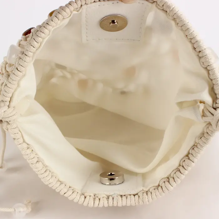Sac à bandoulière perlé à pompons