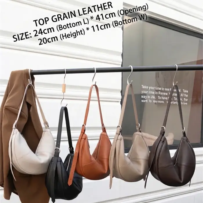 Sacs Hobo en cuir véritable BURMINSA pour femmes