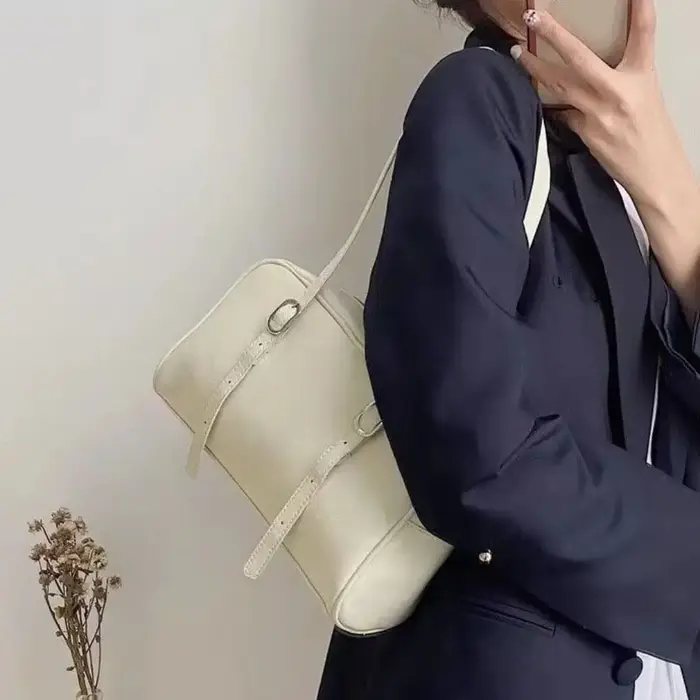 Sac Boston vert tendance grande capacité en cuir PU couleur unie