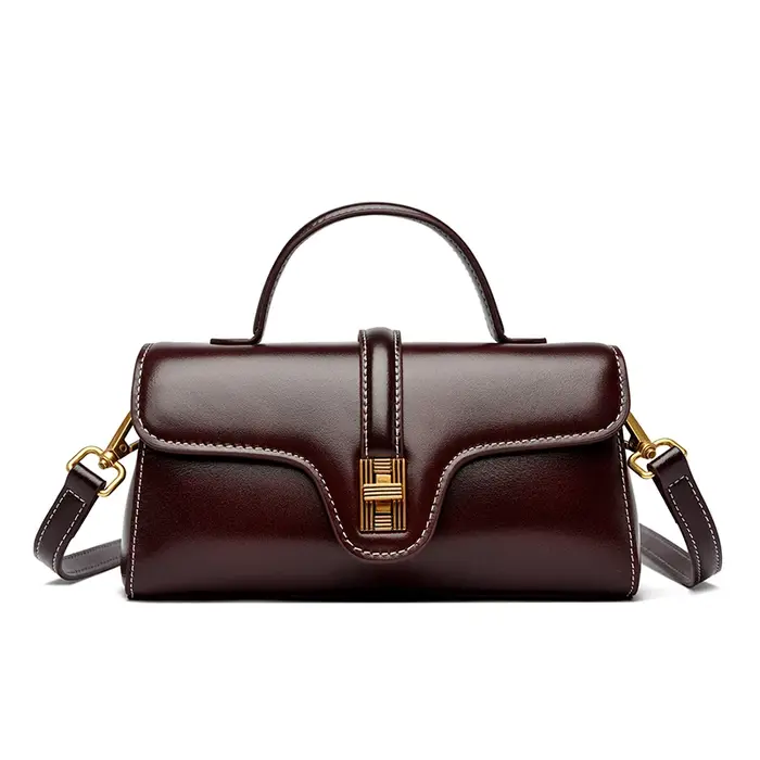 Sac en cuir pour femme avec boucle en métal