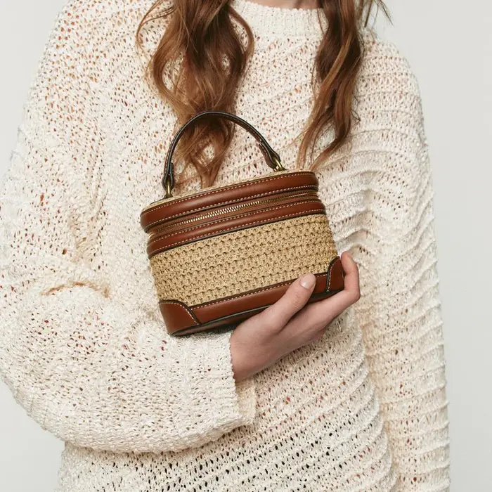 Sac à main en paille tressée pour femme