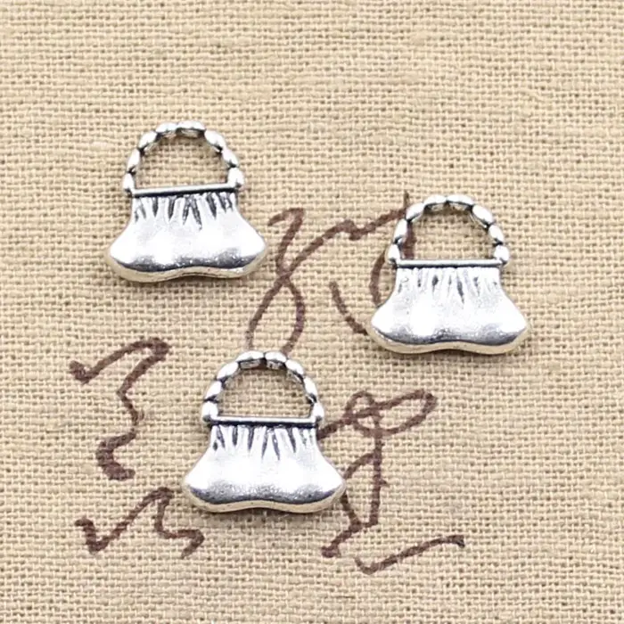 Breloques pour sac à main 14x14mm, pendentifs antiques plaqués argent tibétain, fabrication de bijou