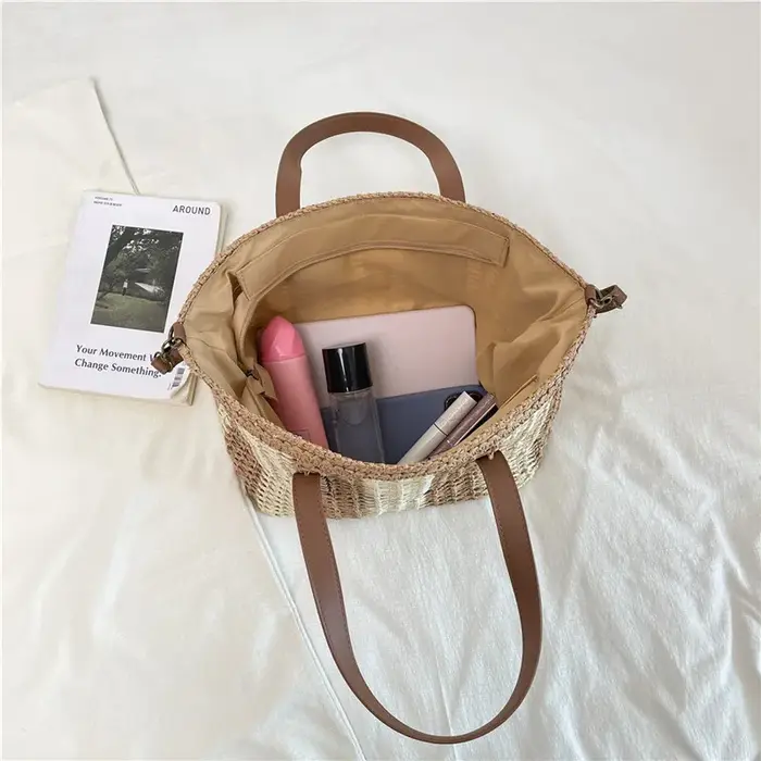 Sac en paille tressé à la main pour femme