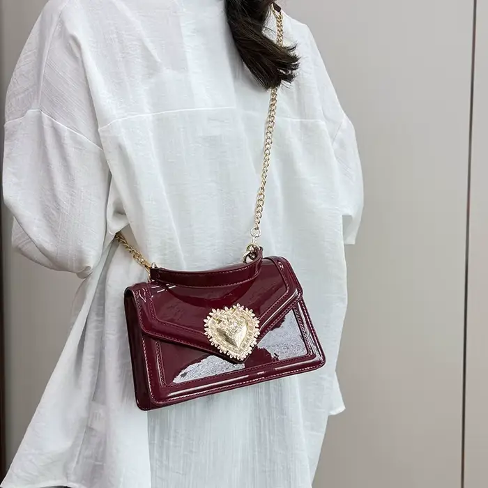 Sacs à main de luxe bordeaux légers pour femmes