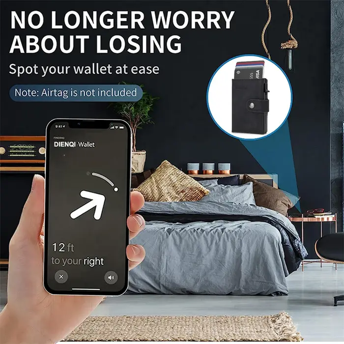 Portefeuille de luxe en fibre de carbone Rfid pour hommes