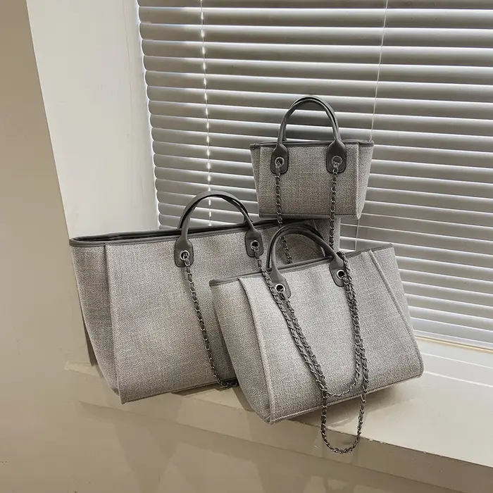 Sac à main en toile de grande capacité pour femme