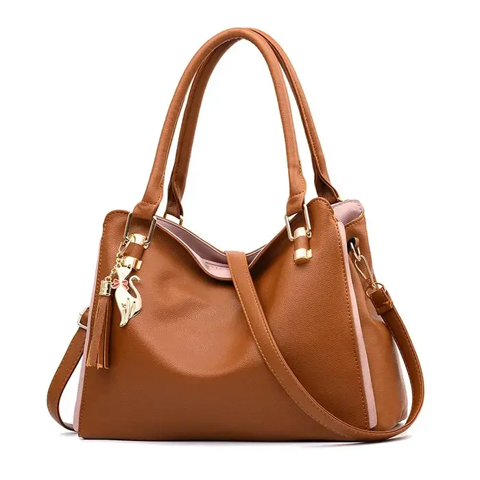 Sac à bandoulière en cuir souple grande capacité pour femme