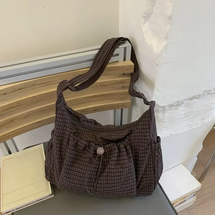 Sac à bandoulière à carreaux pour femmes