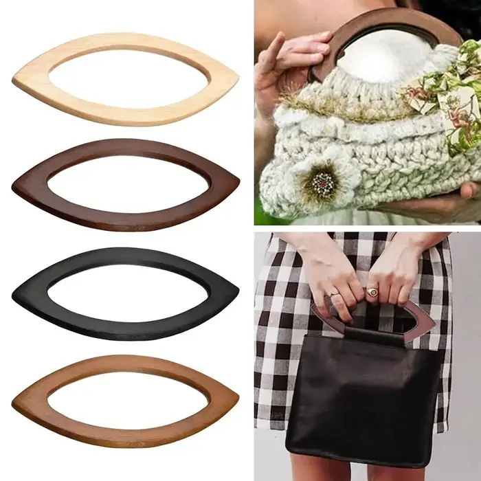 Poignées de sac en bois faites à la main