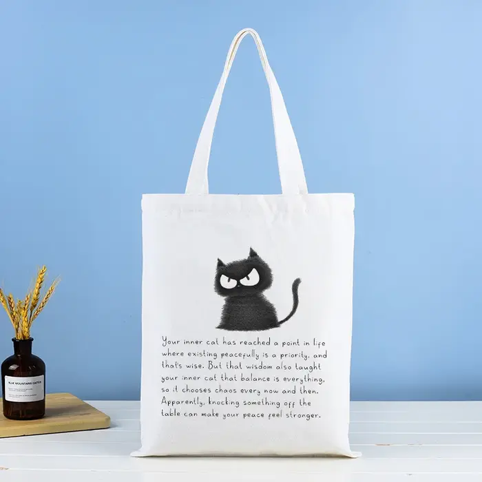 Sac à main pour femme motif chat noir mignon et paresseux