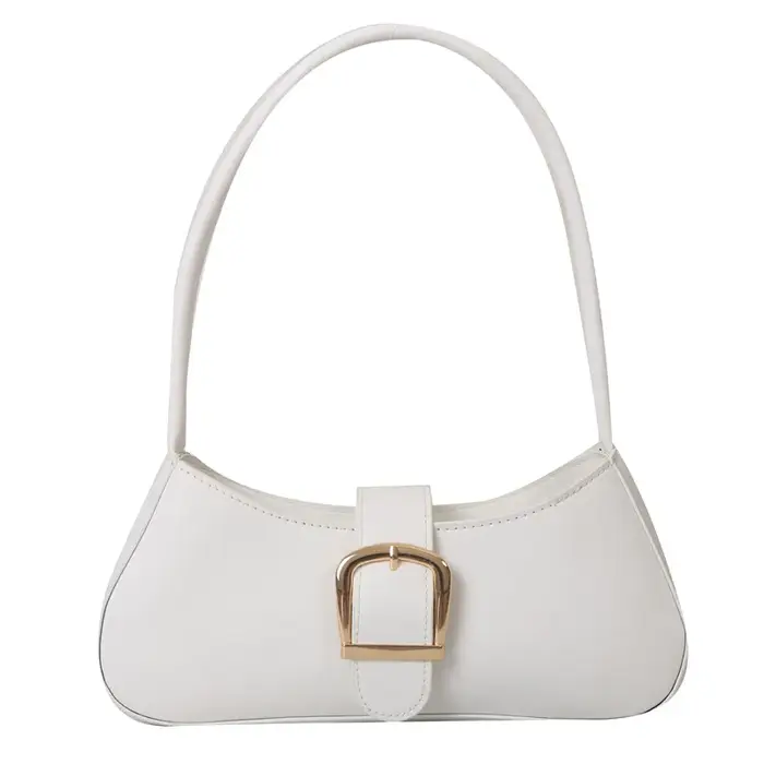 Sac à bandoulière en cuir PU pour femme, style décontracté, avec boucle dorée, idéal pour les trajet