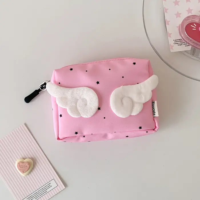 Mini pochette de maquillage élégante, pochette Kawaii, sac de rangement mignon, sac de rangement Por