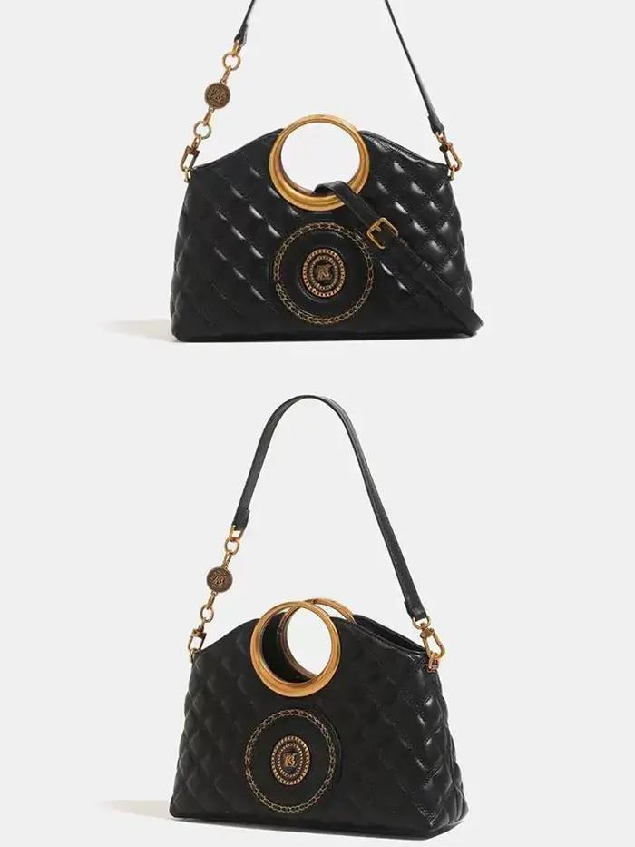 Sac à main matelassé noir Vintage pour femmes