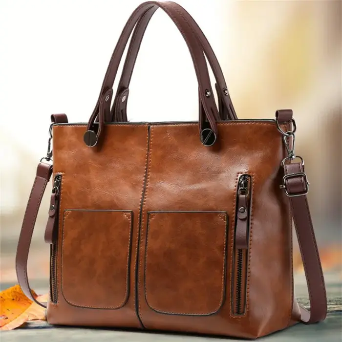 Sac à main en cuir rétro Europe America