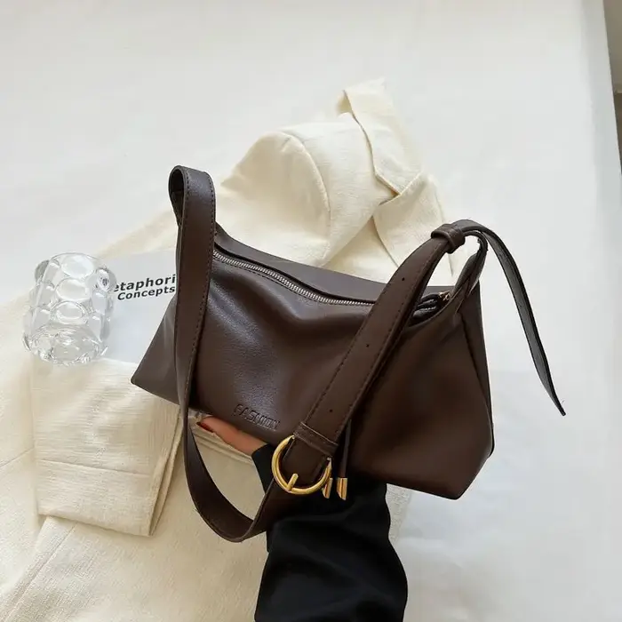 Sac à bandoulière en cuir PU souple pour femmes