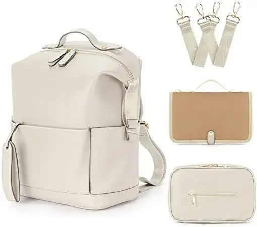 Sac maman Pu maman sac à dos mère bébé peau cuir Double sac à bandoulière bébé sac à couches bébé voyage sac de rangement poussette sac