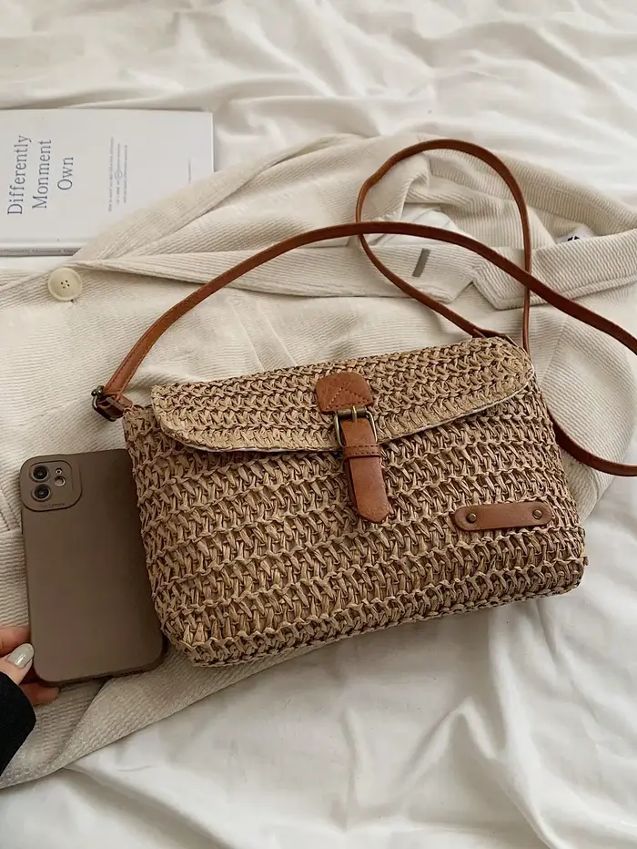 Nouveau sac en paille tressée pour femme