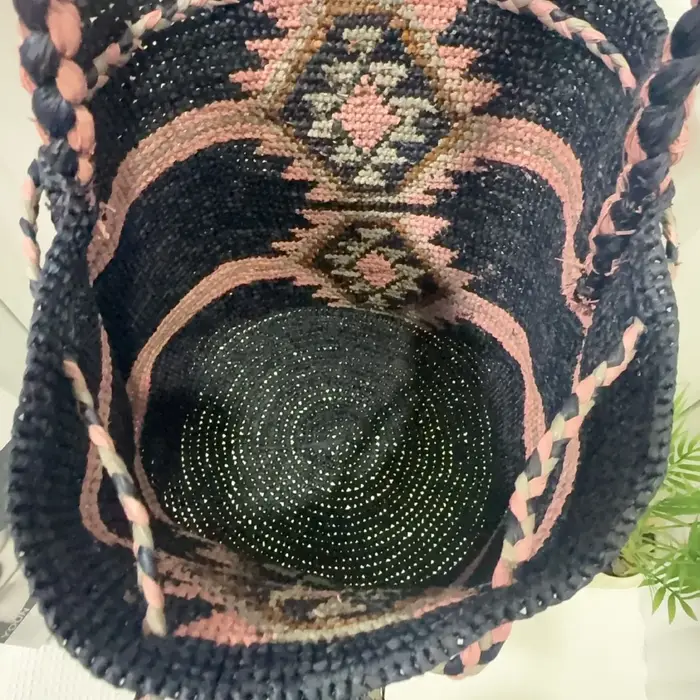Sac à main en raphia crocheté à la main pour femme
