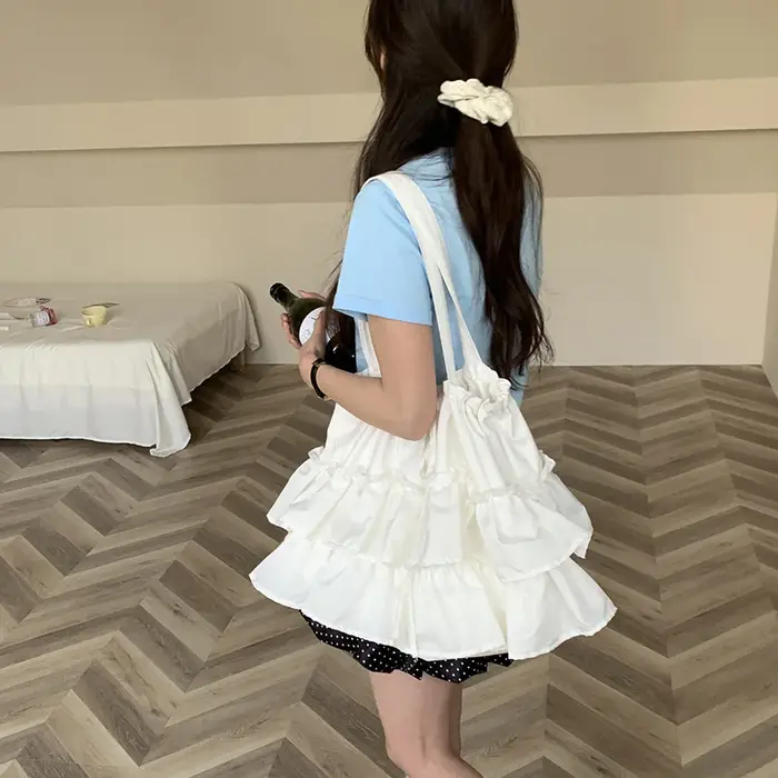 Joli sac en toile à volants pour femmes
