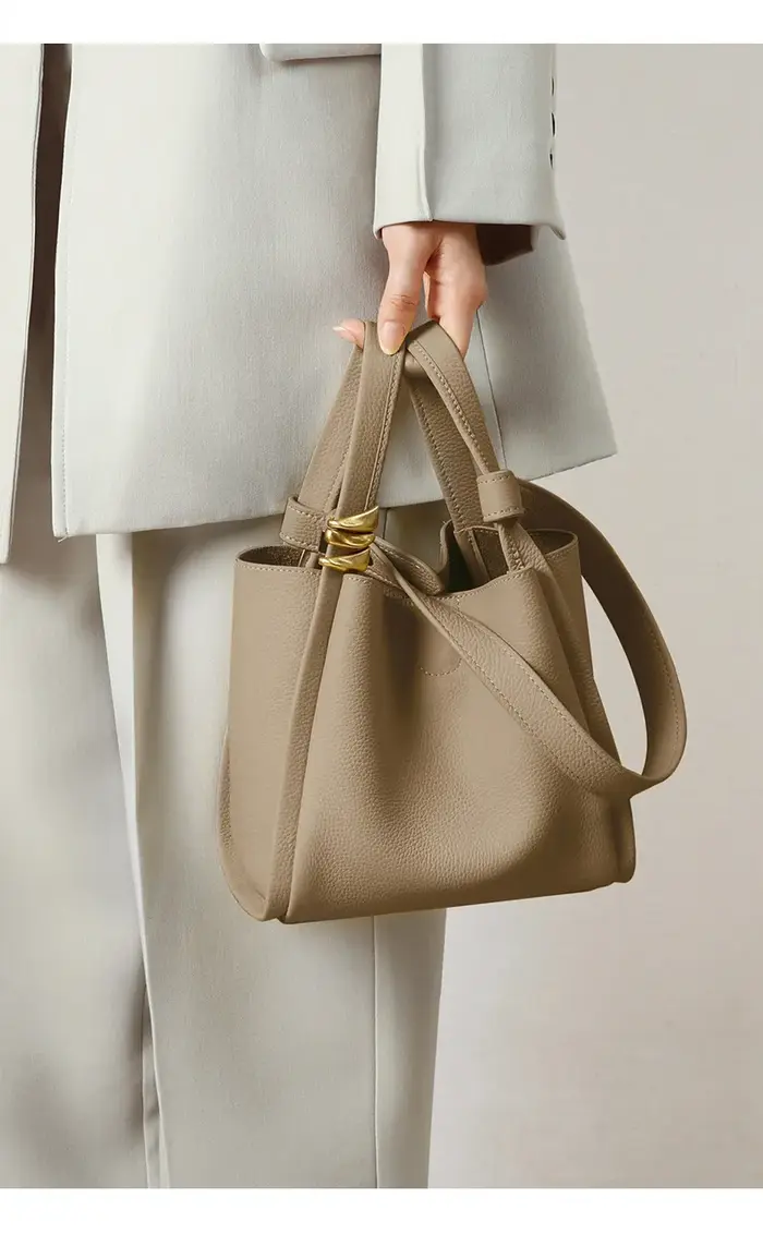 Sac à Main en Cuir de Vache Jaune pour Femme, Fourre-Tout de Marque de Styliste, Luxueux, à la Mode, pour Printemps et Été, E27