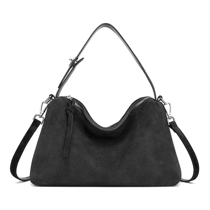 Sacs à bandoulière en cuir de vache en daim pour femmes