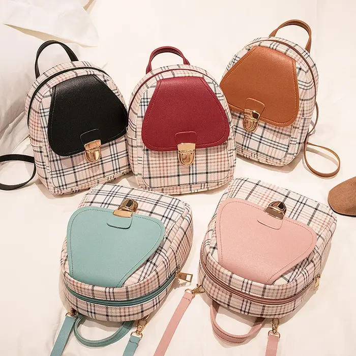 Nouveau Mini sac à dos sac à bandoulière pour adolescente Plaid femmes épaule téléphone sac à main Style coréen nouvelle tendance femme 2022