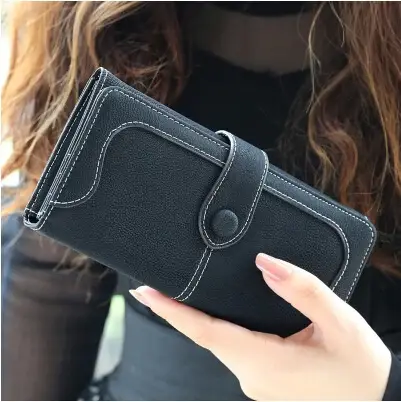 Portefeuilles longs en Nubuck pour femmes, pochette à loquet, sacs à main multifonctionnels de styli