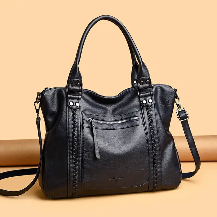 Style d'hiver Sac à main grande capacité sacs à bandoulière grand fourre-tout décontracté Sac à main dames A4 sacs à bandoulière en cuir souple Sac d'affaires