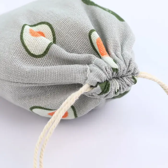 Pochette en tissu de coton et de lin
